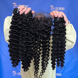 Virgin A Vietnamese curly 3 pcs bundles+HD swiss closure 5"x5" and Frontal 13"x4"