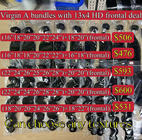 virgin A bundles with 13x4 HD frontal deals