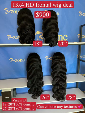 virgin B wig deal 13x4 hd 4 units