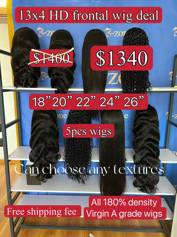 virgin A wig deal 13x4 hd 5 units