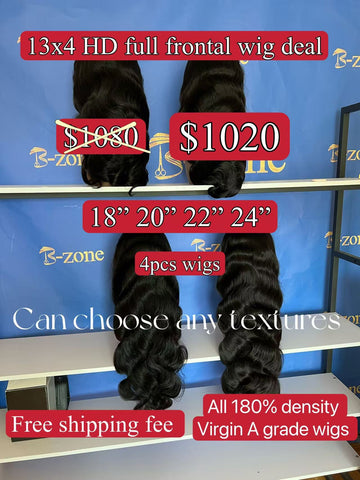 virgin A wig deal 13x4 HD wigs 4 units