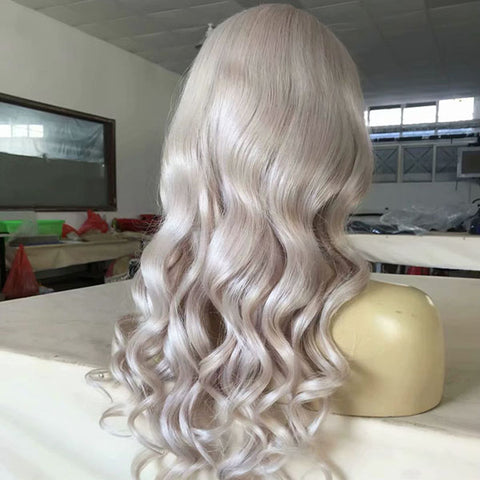 Silvery Grey Loose Wave Lace Wig 150% Density