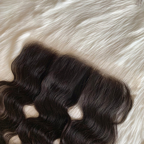 Virgin B Body Wave Bundles with a 13x4 HD Frontal