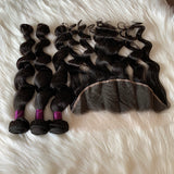Virgin B Loose Wave Bundles And a HD Frontal
