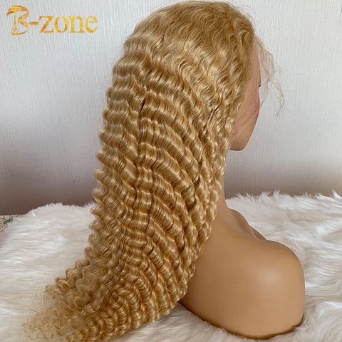 #613 transparent lace front wig Deep Wave