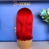 Red Bob Lace Wig 150% Density