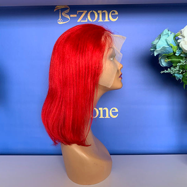 Red Bob Lace Wig 150% Density