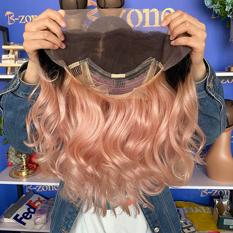 Siliver Pink Lace Wig 150% Density