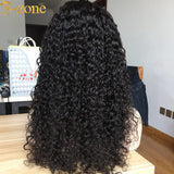 transparent lace Spanish Curly Human Hair Wig 150%