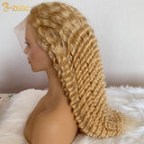 #613 transparent lace front wig Deep Wave