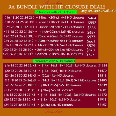 9A bundle with HD closure Deals