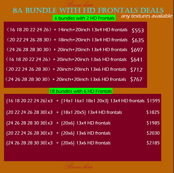 8A bundle with HD frontals Deals